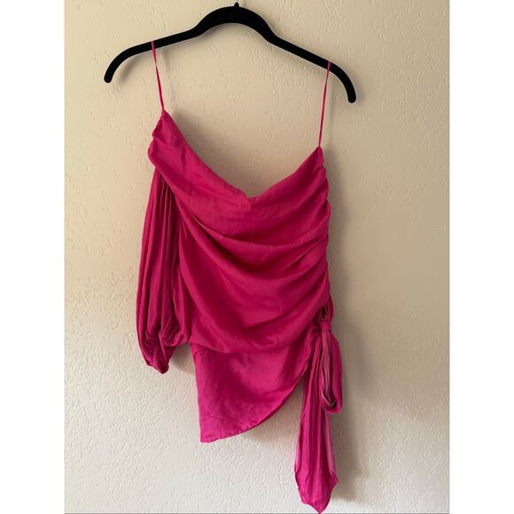 Anthropologie Dolan Ruched One-Shoulder Blouse - Picture 2 of 6